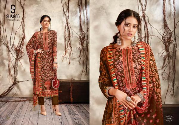 Shivang Kaafila Pure Velvet Pashmina Designer Print Dress Material Collection